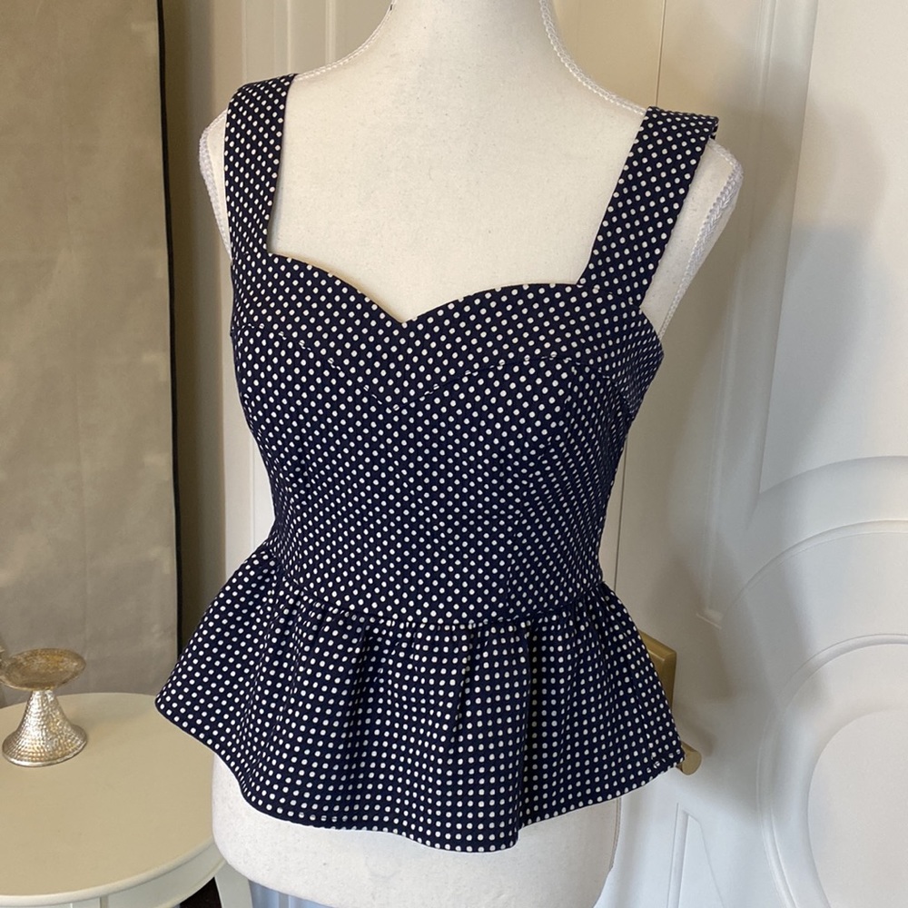 NWOT Guess Jennifer Lopez JLo Collection Polka Dot Peplum Top